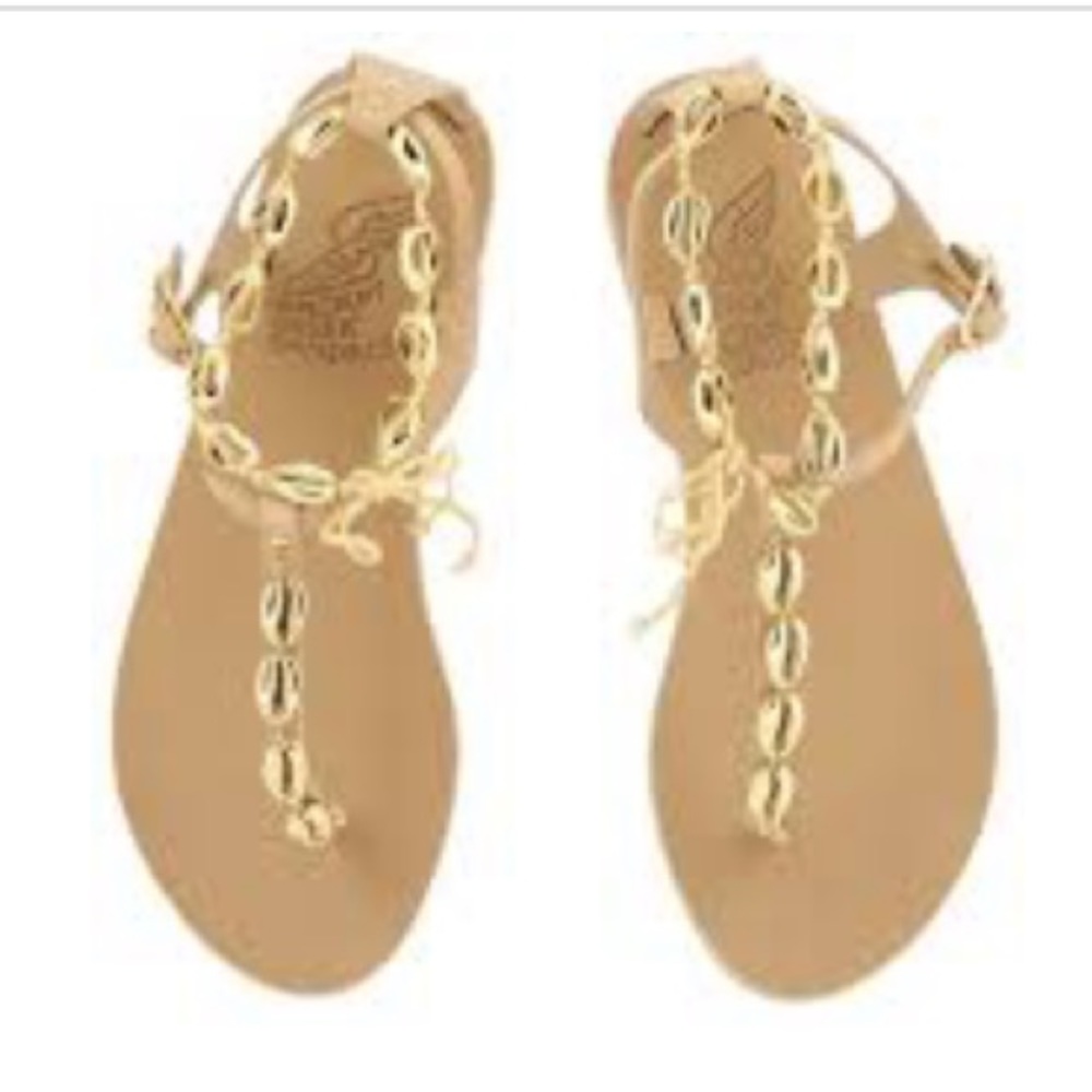 Ancient Greek Sandals Tan Chrysso Sandals Sz. 37‎